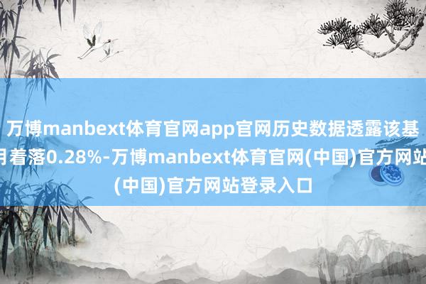万博manbext体育官网app官网历史数据透露该基金近1个月着落0.28%-万博manbext体育官网(中国)官方网站登录入口