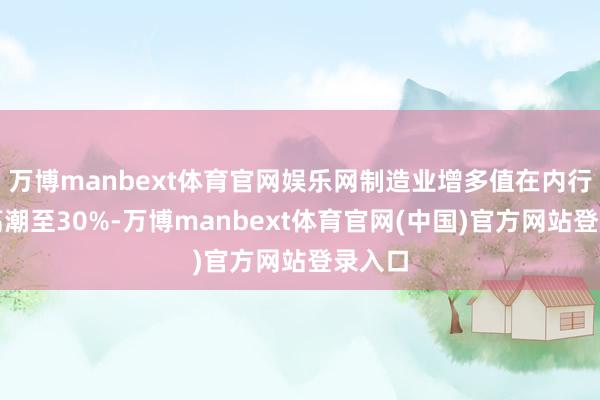 万博manbext体育官网娱乐网制造业增多值在内行占比高潮至30%-万博manbext体育官网(中国)官方网站登录入口